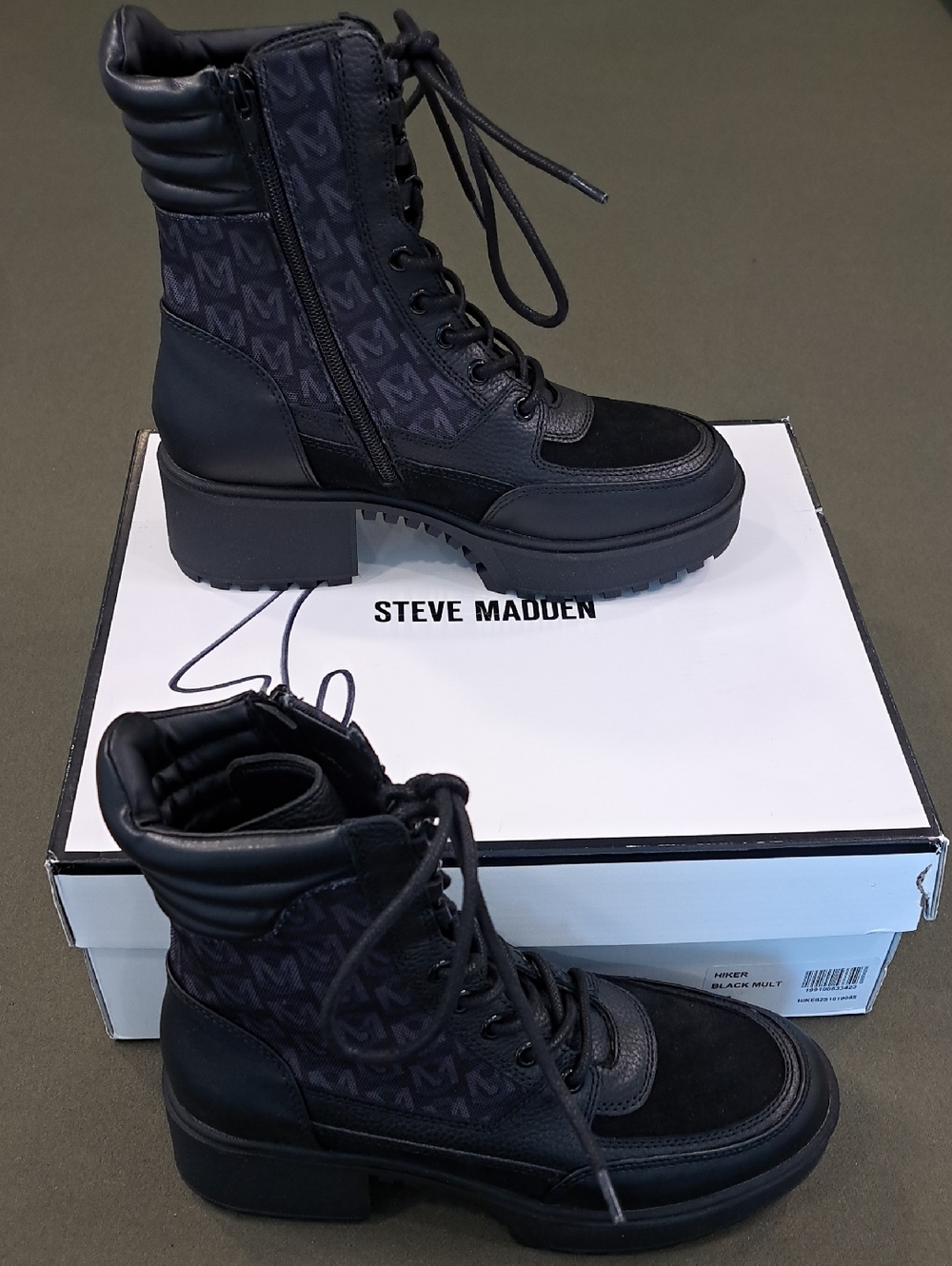 Steve Madden Hiker Boot - Color: Black Multi - Size: 8.5 - Picture 2 of 11
